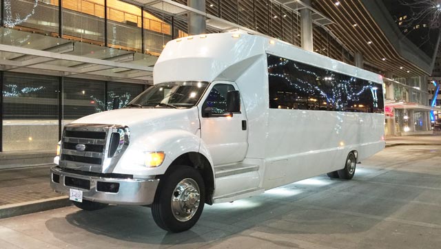 white limousine bus