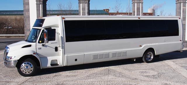 white shuttle bus - 40 passenger